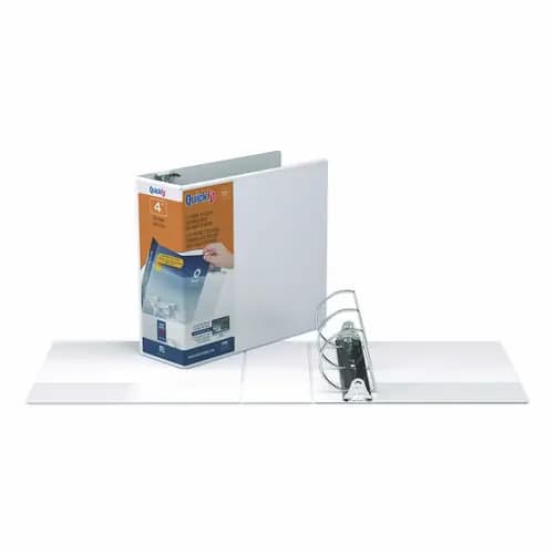Stride QuickFit D-Ring View Binder, 3 Rings, 4" Capacity, 11 x 8.5, White