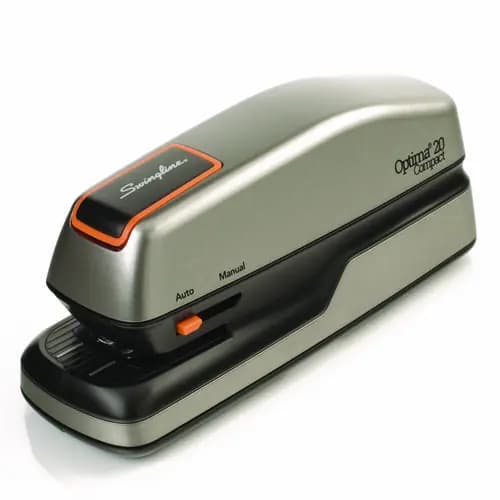 Swingline® Optima Grip Electric Stapler, 20-Sheet Capacity, Black/Silver