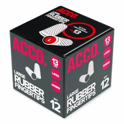 Swingline® Rubber Finger Tips, 13 (Large), Amber, Dozen