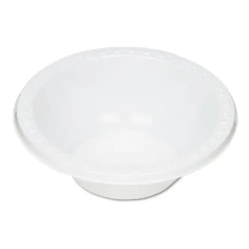 Tablemate® Plastic Dinnerware, Bowl, 12 oz, White, 125/Pack