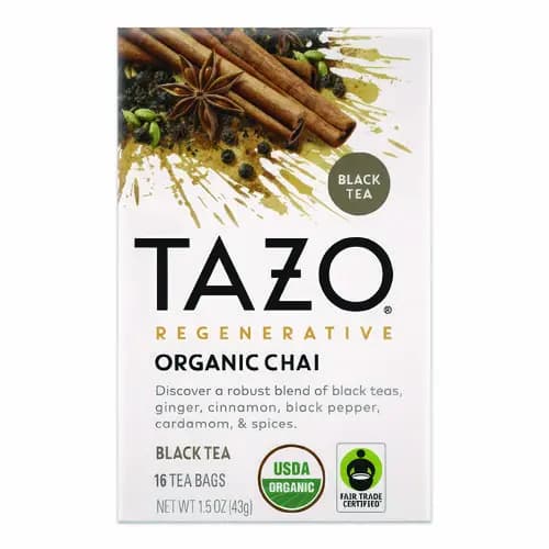 Tazo® Tea Bags, Organic Chai, 16/Box