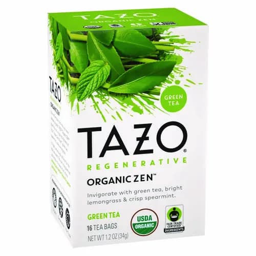 Tazo® Tea Bags, Organic Zen, 16/Box, 6 Boxes/Carton