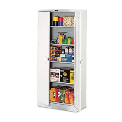Tennsco 78" High Deluxe Cabinet, 36w x 18d x 78h, Light Gray