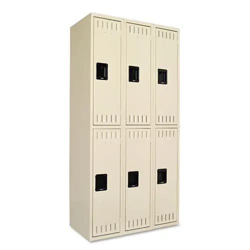Tennsco Double Tier Locker, Triple Stack, Sand
