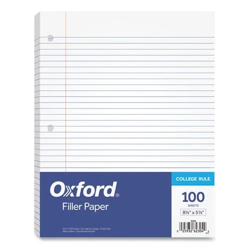 TOPS™ Filler Paper, 3-Hole, 5.5 x 8.5, Medium/College Rule, 100/Pack