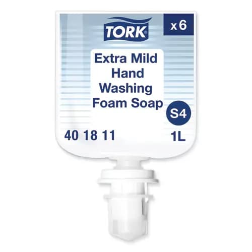 Tork® Extra Mild Foam Soap Refill, Unscented, 1 L, 6/Carton