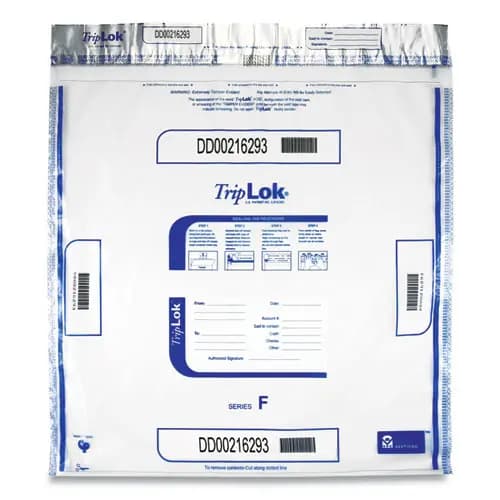 TripLOK™ Deposit Bag, Plastic, Clear, 20" x 20", 250/Carton