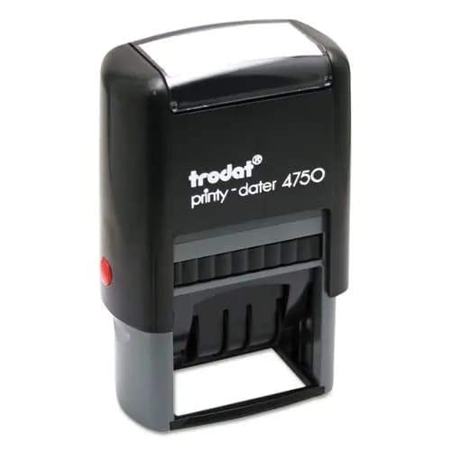 Trodat® Printy Economy 5-in-1 Date Stamp, Self-Inking, Blue/Red