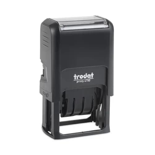 Trodat® Printy Economy Date Stamp, Self-Inking, 1.63" x 1", Blue/Red