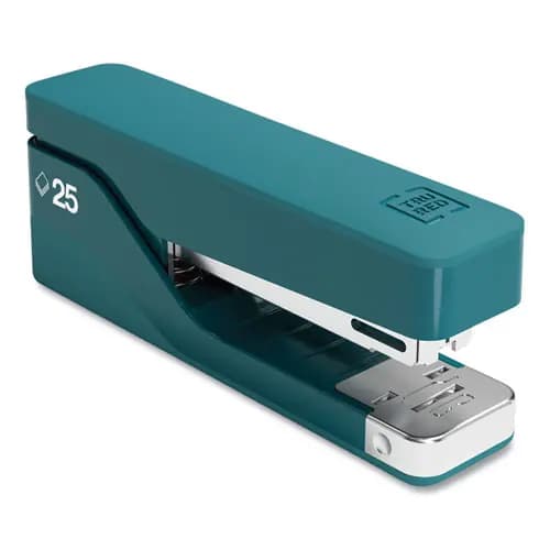 TRU RED™ Desktop Aluminum Stapler, 25-Sheet Capacity, Teal