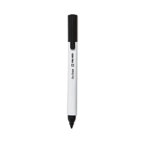 TRU RED™ Dry Erase Marker, Tank-Style, Medium Chisel Tip, Black, 4/Pack