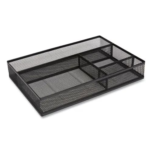 TRU RED™ Mesh Drawer Organizer, Four Compartment, Black