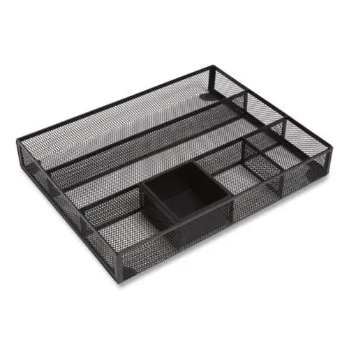 TRU RED™ Mesh Drawer Organizer, Six Compartment, Black