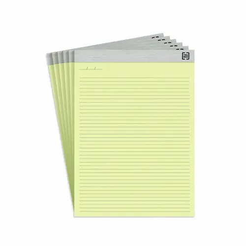 TRU RED™ Notepads, Narrow Rule, Canary Yellow, 8.5 x 11.75 Inches, 50 Sheets, 6 Pack