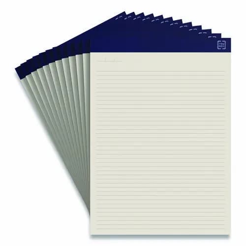 TRU RED™ Notepads, Narrow Rule, 8.5 x 11.75 Inches, Ivory, 50 Sheets per Pad, 12 Pack