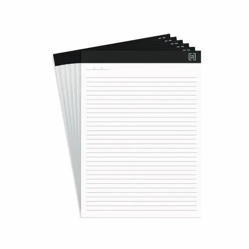 TRU RED™ Notepads, Narrow Rule, 6 Pack, 50 Sheets per Pad, 8.5 x 11.75 Inches, White