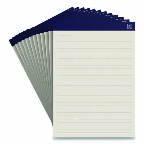 TRU RED™ Notepads, Wide/Legal Rule, Ivory, 8.5" x 11.75", 50 Sheets per Pad, 12 Pack