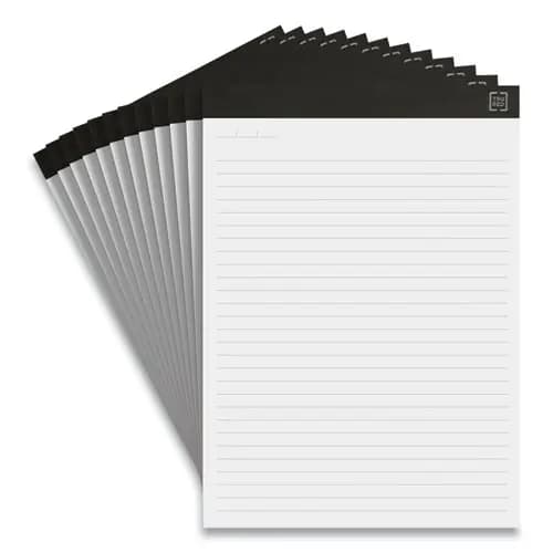 TRU RED™ Notepads, Wide/Legal Rule, 8.5" x 11.75", 50 Sheets, 12-Pack