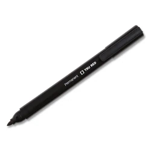 TRU RED™ Permanent Marker, Pen-Style, Fine Bullet Tip, Black, 36/Pack