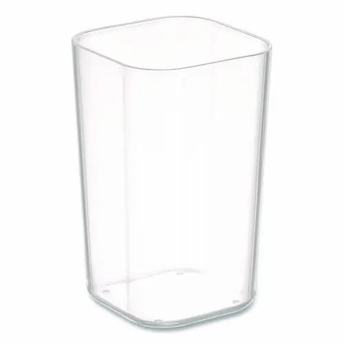 TRU RED™ Stackable Plastic Pencil Cup, Clear, 2.61" x 2.61" x 4.3"