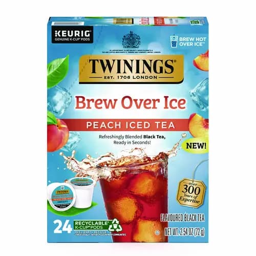 TWININGS® Brew Over Ice K-Cups, Peach, 24/Box