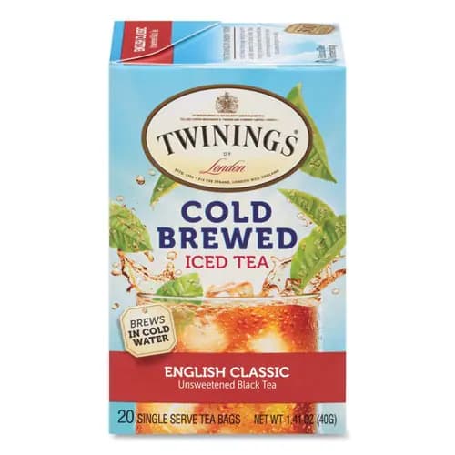 TWININGS® Cold Brew Iced Tea Bags, English Classic, 20/Box