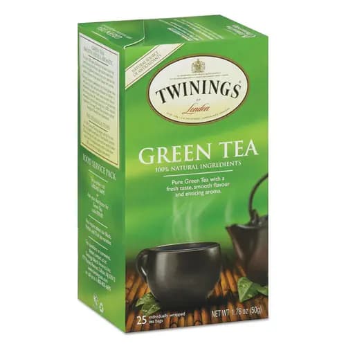 TWININGS® Tea Bags, Green, 25/Box