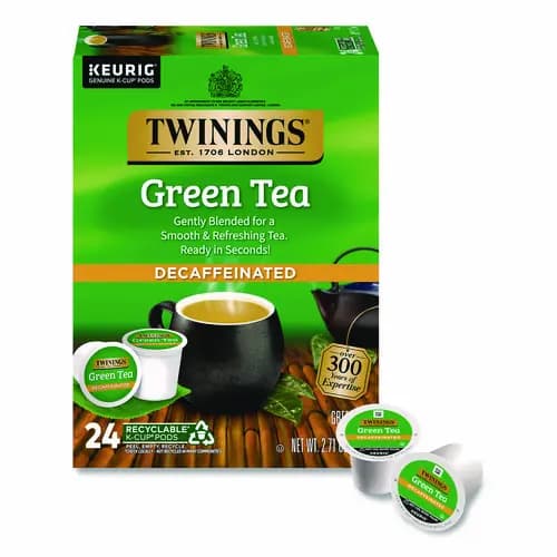 TWININGS® Tea K-Cups, Decaf Green Tea, 24/Box