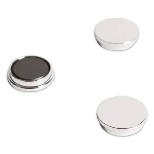 U Brands Board Magnets, Circles, 1.25" Diameter, Silver, 10/Pack