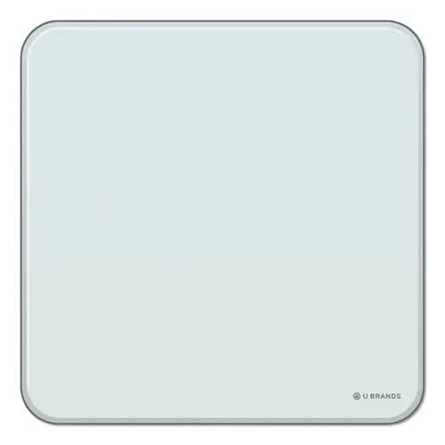 U Brands Cubicle Glass Dry Erase Board, 12" x 12", White Surface