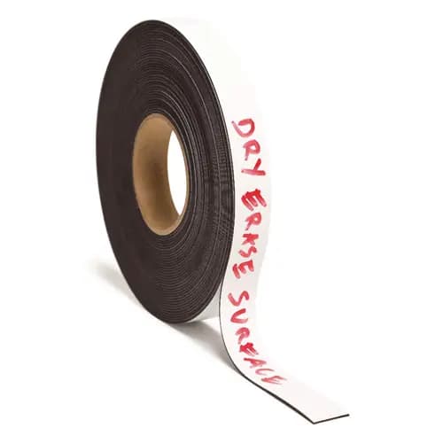 U Brands Dry Erase Magnetic Tape Roll, 1" x 50 ft, White