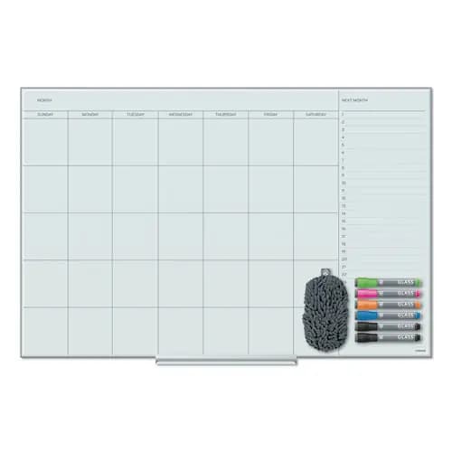 U Brands Floating Glass Dry Erase Calendar