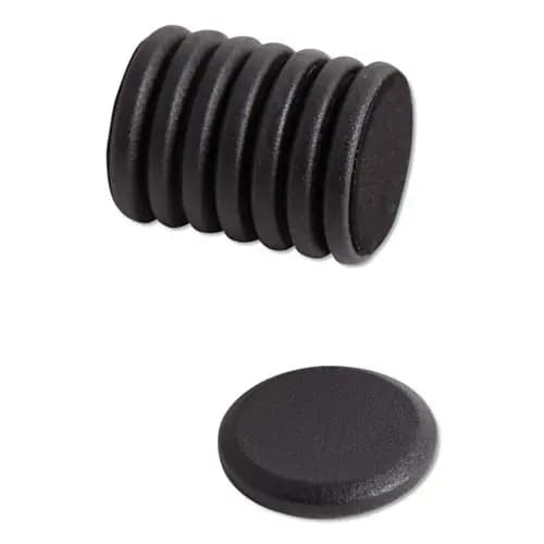 U Brands High Energy Magnets, Circles, 1.25" Diameter, Black, 8/Pack