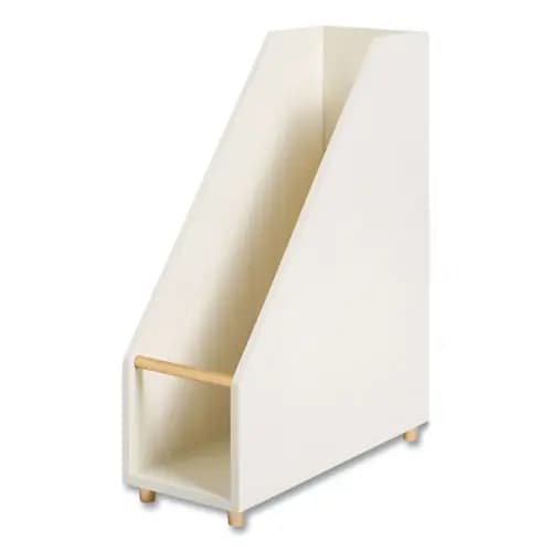 U Brands Juliet Magazine Holder, White, 3.75" x 9.75" x 11.77"