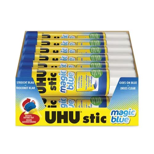 UHU® Stic Permanent Glue Stick, 1.41 oz, Applies Blue, Dries Clear