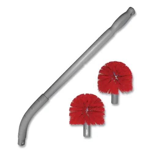 Unger® Ergo Toilet Bowl Brush with Nylon Bristle Head, Handle, and 2 Replacement Heads