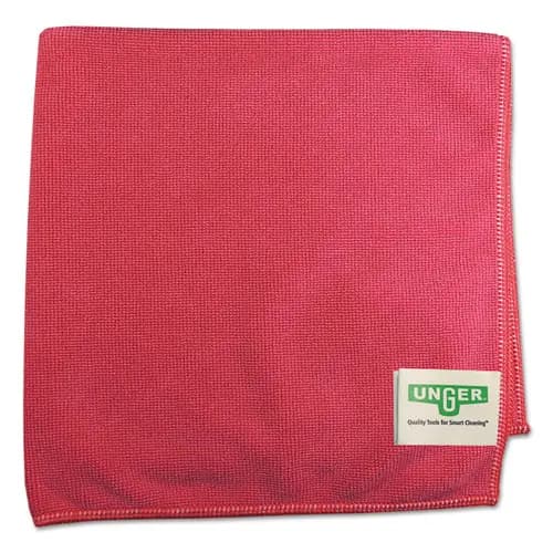 Unger® SmartColor MicroWipes 4000, Heavy-Duty Microfiber Cloths, Red, 10 Pack