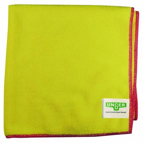 Unger® SmartColor MicroWipes 4000 Heavy-Duty Microfiber Cleaning Cloths, 16" x 15", Yellow/Red, 10/Pack