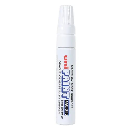 uni®-Paint Permanent Marker, Broad Chisel Tip, White