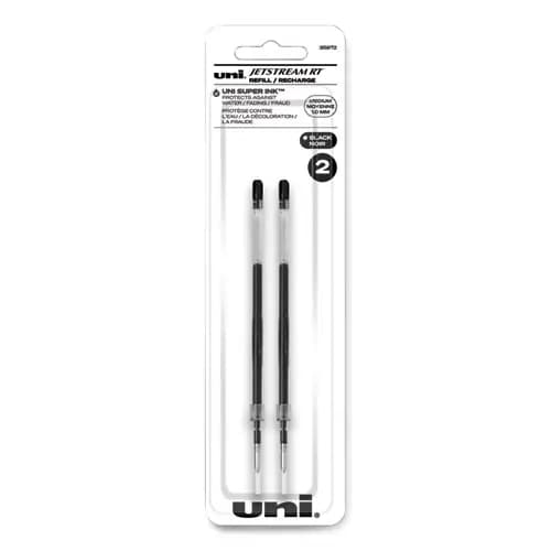 uniball® Refill for JetStream RT Pens, Bold Conical Tip, Black Ink, 2/Pack