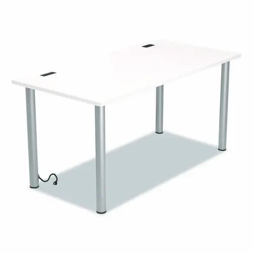 Union & Scale™ Essentials Writing Table-Desk with Integrated Power Management