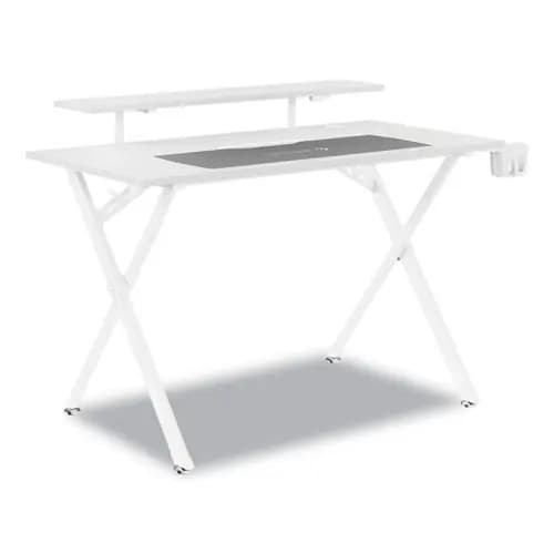 Union & Scale™ Vizon 47" Gaming Desk, White Colorway