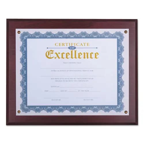 Universal® Award Plaque, 13.3 x 11, Mahogany with Mahogany Border