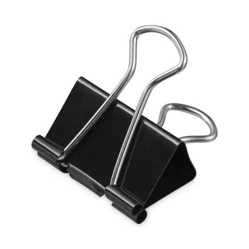 Universal® Binder Clips, Mini, Black/Silver, 12/Box