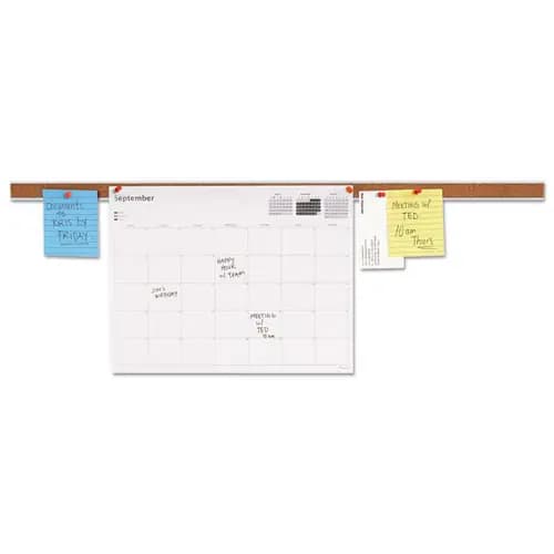 Universal® Cork Bulletin Bar, Brown/Silver, 1" x 24"