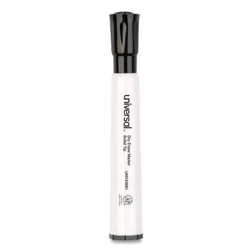 Universal™ Dry Erase Marker, Medium Bullet Tip, Black, Dozen