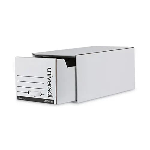Universal® Economy Storage Drawer Files, Letter, White, 6/Carton