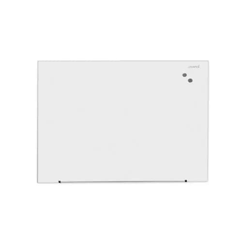 Universal® Frameless Magnetic Glass Marker Board, 48" x 36", White Surface