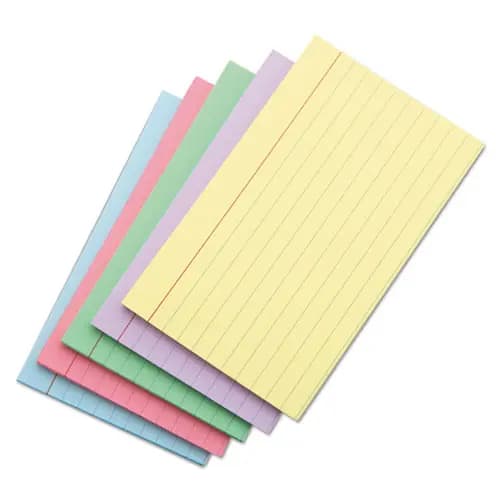 Universal® Index Cards, Ruled, 5 x 8, Assorted, 100/Pack