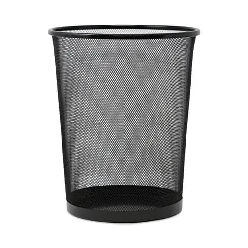 Universal® Mesh Wastebasket, Steel Mesh, Black, 18 qt